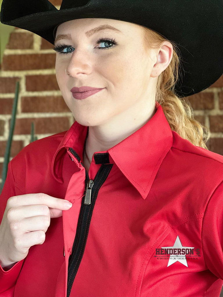 DIY Conceal Zipper Show Shirt ~ Red - Henderson's Western Store