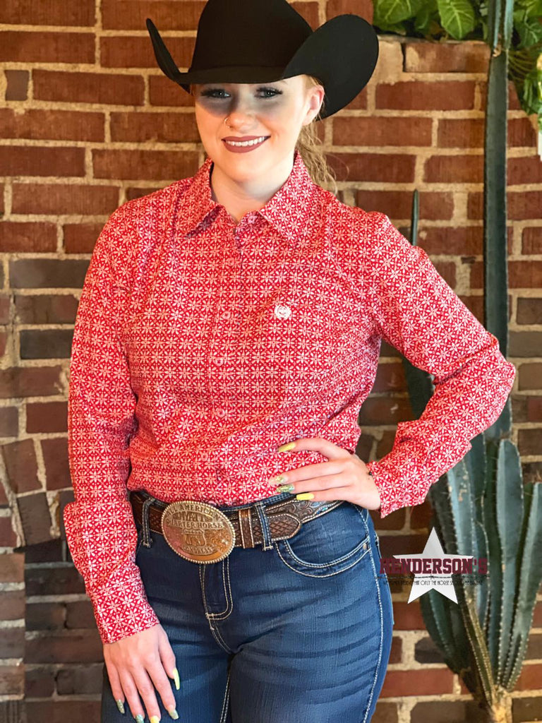 Ladies Cinch Arenaflex ~ Red Print - Henderson's Western Store