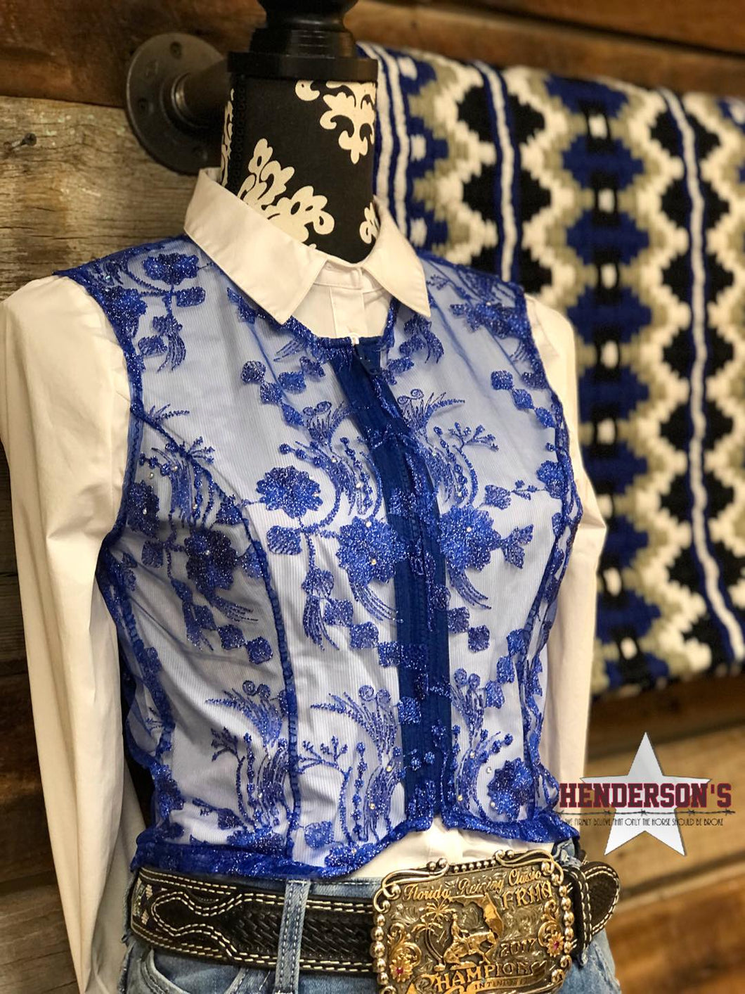 Royal Blue Buckle Crop - Henderson's Western Store