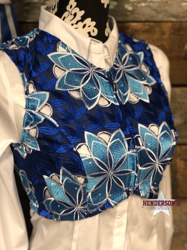 Royal W/Teal Flowers Bolero Vest Cowgirl Junk Co.   