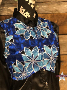 Load image into Gallery viewer, Royal W/Teal Flowers Bolero Vest Cowgirl Junk Co.   