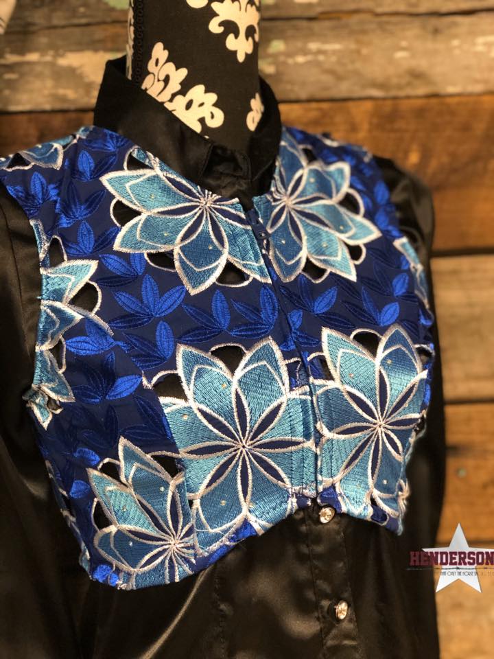 Royal W/Teal Flowers Bolero Vest Cowgirl Junk Co.   