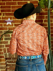 Load image into Gallery viewer, Rough Stock For Her - Rust Aztec Paisley - Henderson&#39;s Western Store