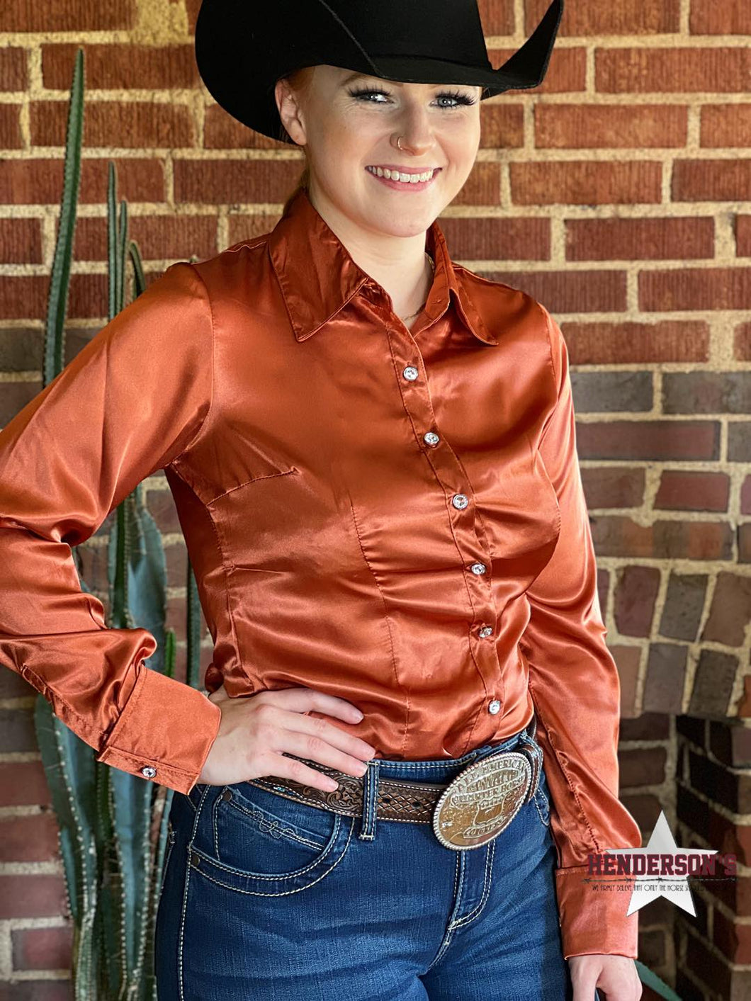 Silk Winning Show Shirt ~ Copper Show Shirt Henderson's western wear   