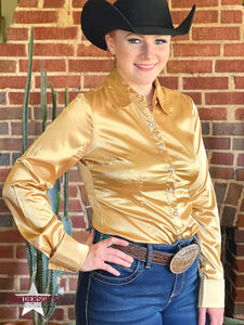 Load image into Gallery viewer, Silk Winning Show Shirt ~ Gold Show Shirt Henderson&#39;s Western Store   