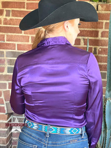 Load image into Gallery viewer, Silk Winning Show Shirt ~ Purple Show Shirt Henderson&#39;s western wear   