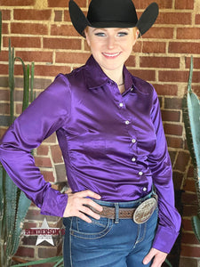 Load image into Gallery viewer, Silk Winning Show Shirt ~ Purple Show Shirt Henderson&#39;s western wear   