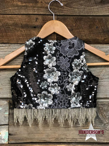 Load image into Gallery viewer, Silver Pathways Youth &quot;Mini&quot; Bolero ~ Silver Beaded Fringe - Henderson&#39;s Western Store
