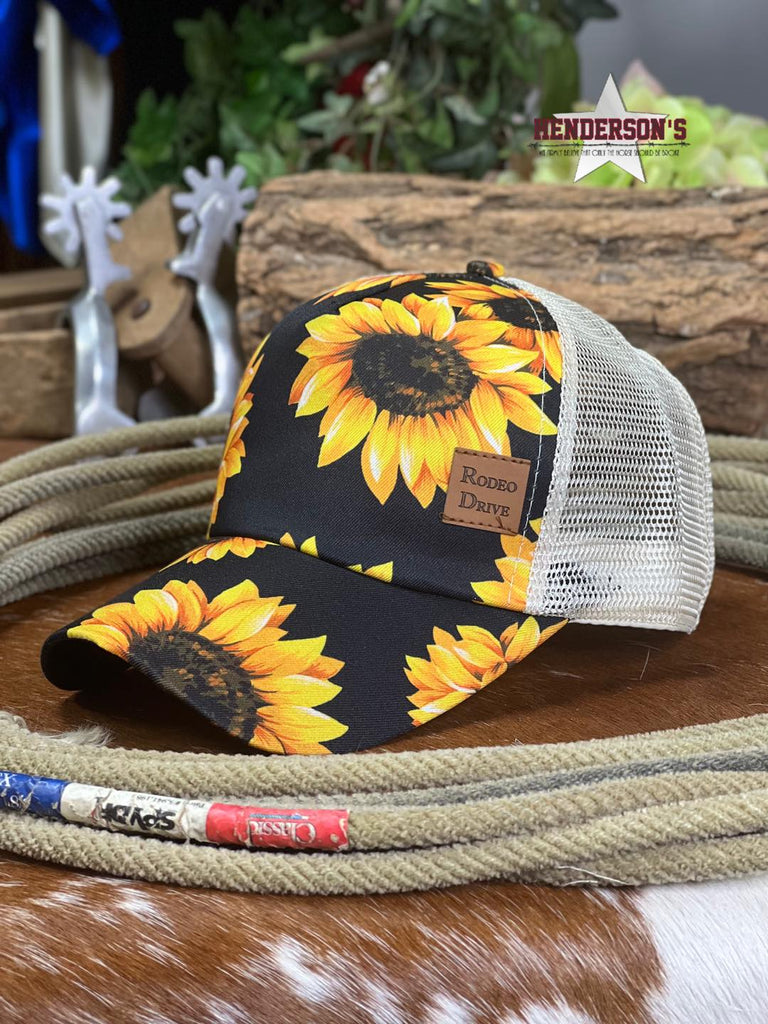 Rodeo Drive Trucker Cap ~ Sunflower - Henderson's Western Store