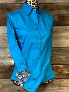 Load image into Gallery viewer, Buckstitch Show Shirt Show Shirt Royal Highness Turquoise 3 X-Large 