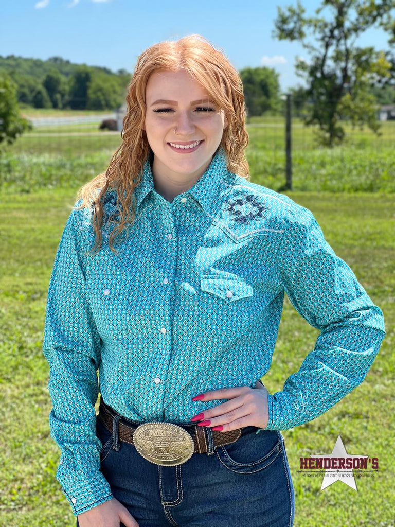 Rough Stock For Her - Turquoise Print - Henderson's Western Store