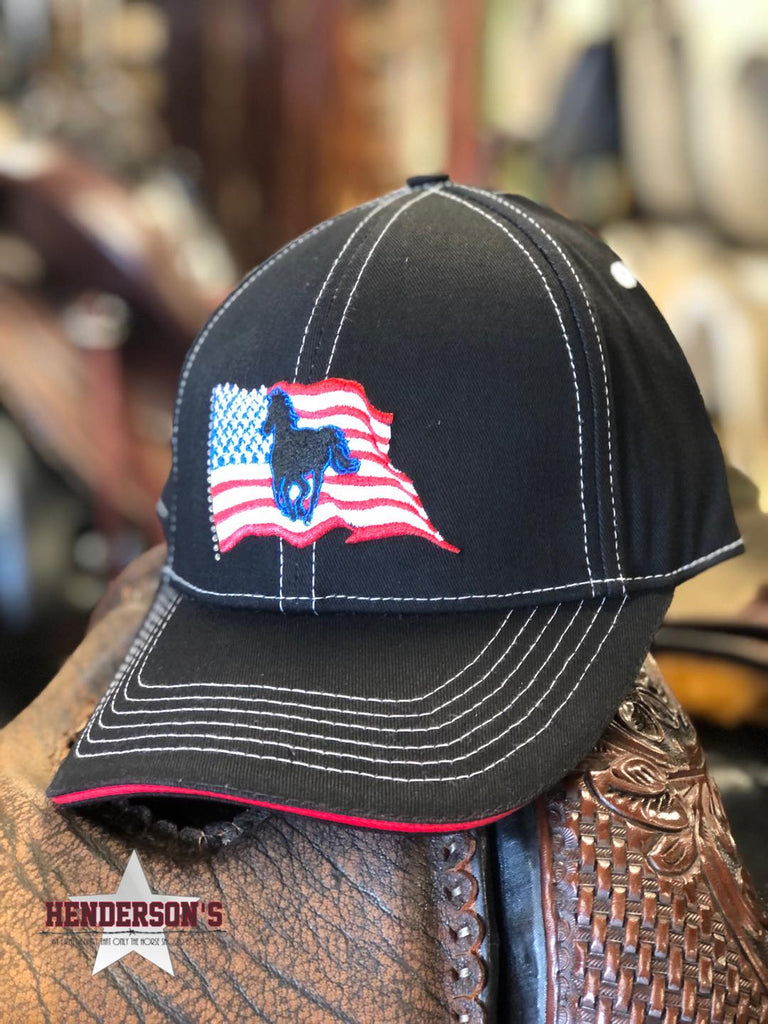 Wavy Flag Pony Ball Cap Ball Caps cowboy hardware   